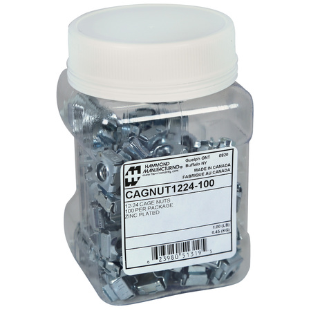 HAMMOND 12-24 Cage Nuts, 100-Count CAGNUT1224-100